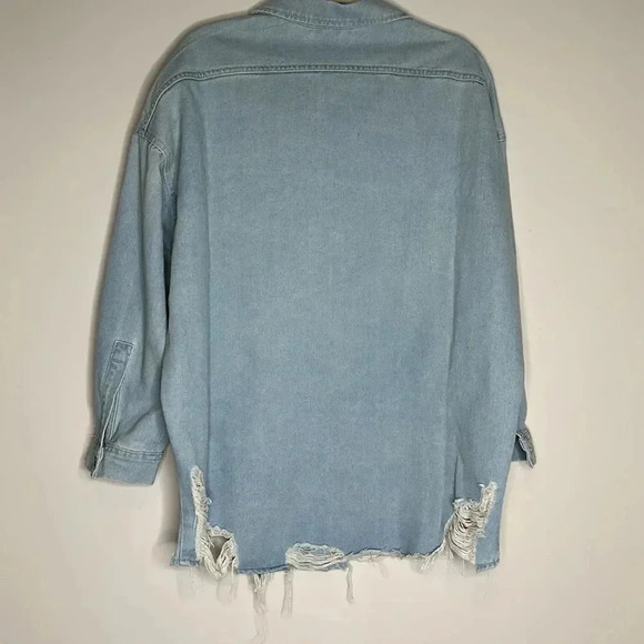 Never Fray Never Distressed Denim Shirt - Light Wash - Picture 11 of 12